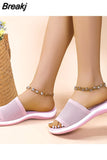 Wedge Slippers Women Shoes 2023 Woman Sandals Mesh Roman Flat Slippers Casual Beach Outdoor Shoes Sandales Plus Size