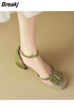 Bow Ladies Shoes with Medium Heels Sandals for Women Purple Closed Summer 2023 Clear Transparent Wholesale Korea Shoe