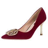 Breakj Shoes He Wedding Dress Diamond Bride Shoes Red High Heels Female Spring And Autumn Fine Heel Pointed Fashion In The Heel Single
