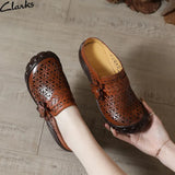 Head Layer Cowhide Leisure Women's Shoes Ethnic Wind Leather Flowers Breathable Women's Sandals Large Size Comfortable Soft Sole