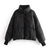 2021 Solid Color Fashion Winter Parka Women Long Sleeve Zipper Thick Warm Parkas Coat Casual Down Jacket With