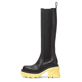 Furtado 2021 Winter Fashion Boots Elegant Platform Chunky Heels Block heels Ladies Shoes platform Knee High Boots 40
