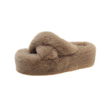 Size Woolen Slippers For Women In Autumn And Winter 2023 New Home Wear Plush And Thick Soles Cross Wool