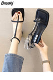 New Arrival Women Sandals Fashion Sweet Buckle Summer Shoes Big Size Pink Casual Shoes Simple Shoes