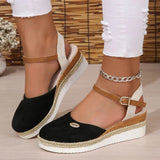 Toe Wedge Sandals for Women Summer Buckle Strap Gladiator Shoes Woman Fashion Espadrilles Platform Sandalias Mujer