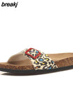 2023 New Fashion Summer Cork Slipper Women Casual Beach Mixed Color Flip Flops Slides