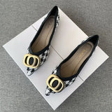 Summer Footwear Flats Pointed Toe Shoes for Women 2023 Black Flat Luxury Brand Shoe Chic Point Wholesale Trend 39