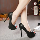 Pumps Shoes Woman High Heels 14CM Ladies Shoes 2023 Waterproof Table Fishmouth Shallow Korean Night Club Female