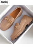 Women Loafers Platform Thick Sole British Style Lolita Low Heels Mary Jane Shoes White Jk Uniform Shoes Woman Casual Single