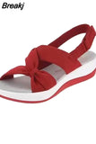 Women Sandals 2023 Summer Closed Toe Roman Sandals Women Bow Platform Wedges Sandals Women Sandals Plus Size