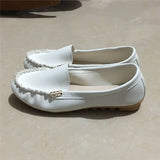 Version Of 2023 Autumn Shallow Mouth Beans Shoes Flat Heel Single Shoes Women A Foot Pedal Women's Shoes Lazy Shoes Large Size