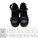 Sweet Heart Buckle Wedges Mary Janes Women Pink T-Strap Chunky Platform Lolita Shoes Woman Punk Gothic Cosplay Shoes