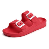 Sandals Women Men 2021 New Lightweight Candy Color Two Buckle Flats Slippers EVA Comfortable