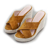 Women wedges sandals summer 2021 slipper slides outdoor espadrilles casual platform beach sandals weave hemp