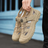 Outer Penetration Air Men's Sandals Wild Hollow Sandals Men Summer Wear-resistant Non-slip Toe