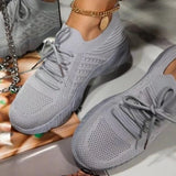 White Shoes Thick Bottom Sneakers Solid Plus Size Women's Shoes Comfortable Breathable Summer Outdoor Ladies Lace Up