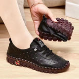 Breakj Breathable Flat Shoes Women's 2023 New Plus Size Casual Versatile Hollow Soft Sole Casual Shoes Lightweight Mom