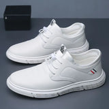 Business Men's Casual Leather Shoes Breathable Platform Shoes for Men Summer Lace-up Loafers Male Sneakers Tenis