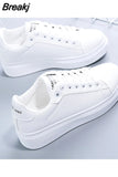 White Shoes Autumn 2023 Female FlatKorean Student Casual Women's Shoe Tide Leather Ladies Platform Running Sneakers