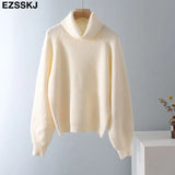 thick dazy oversized wool Sweaters Women 2021 puff sleeve Winter sweater Pullovers Loose Female Warm Basic sweater