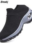 Autumn Women Breathable Mesh Sneakers Elastic Slip On Platform Vulcanized Shoes Running Shoes Walking Tennis Sock