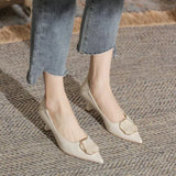 for Women 2023 Comfortable and Elegant Ladies Summer Footwear Office Spring with Medium Heels Pointed Toe Stilito
