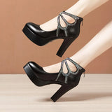 Cheongsam Catwalk High-Heeled Women's Pointed Waterproof Platform Thick Sole 40-43 Large Model Performance