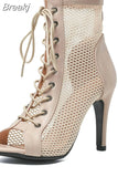 Women's Sandals Fashion Sexy Slim High Heels Elegant Women's Boots and Ankle Boots Summer Ballroom Dance Short Boots