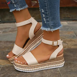 Women's Sandals Shoes 2023 Platform Elegant Summer Size 43 High-heeled Heel Sandal Female Woman Wedge Womens