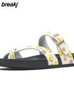 2023 New Outside Cork Slipper Flip Flops Summer Women Mixed Color Casual Beach Non-slip Slides