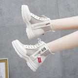 New Ladies casual Shoes Fashion Breathable Hollow High-top Shoes Women Sneakers Net Shoes Platform