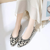 Fashion Slip on Mesh Loafers Breathable Stretch Ballet Shallow Flat Elegant Women Soft Bottom Pointed Toe Boat Shoes