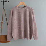 Autumn autumn winter thick loose sweater Pullovers Women female oversize O-neck sweater knit Jumpers