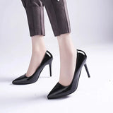 Spring and Autumn Women High Heel Single Shoes Wearing Pointed Solid Color Simple Shallow Mouth Sexy Women's Shoes