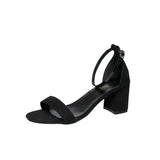 New 2024 Casual Black Thick Heel High Heel