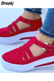 Sneakers Autumn Casual Breathable Solid Color Thick Sole Sneakers Fashion Running Walking Lace Up Sneakers Women Size