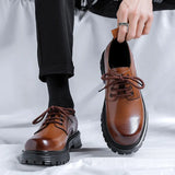 Breakj 2024 Leather Shoes Male Leather Breaable Business Martin Low Top Casual British Shoes