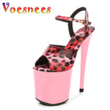 Leopard Women Shoes Pole Dance Sandals Stripper Sexy Combat Fetish High Heels Summer Platform Shoes Party Club 20 CM