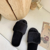 One Word Slippers Female Early Autumn 2023 New Cotton Slippers Home Indoor Fashion Warm Floor Cotton Slippers