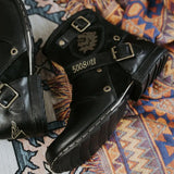 Knight Boots Men's Autumn Large Size Ankle Boots Round Head Metal Buckle Hiking Desert Western Boots Botas