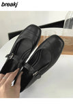 Women's Leather Shoes Heels Woman Party Elegant Mary Janes 2023 New Fashion Summer Luxury Platform Shoes Ladies