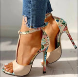 Ladies Summer Sandals Fashion Solid Color Serpentine Casual Open Toe Super High Heel Fish Head Snake