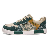 Men's Trend Vulcanized Shoes Flat Casual Shoes Fashion Spring Autumn Canvas Shoes Students Lace Up Walking Sneakers for