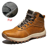 Classic Winter Warm Men Boots Split Leather Outdoor Snow Boots Handmade Waterproof Working Non-slip Ankle