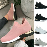 Summer 2023 Trendy Platform Flats Sneakers Socks Shoes Tennis Breathable SlipOn Casual Sports Footwear Ladies