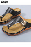Summer Beach Flip-Flops Casual Bright Diamond Shiny Cork Slippers Ladies Open Toe Sandals Ladies Slippers Plus Size