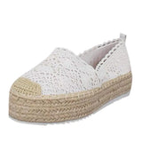 Woman Flat Chaussures Femme Zapatos De Mujer Women's Hollow Platform Casual Shoes Solid Color Breathable Wedge