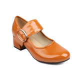 Women Pumps Lotita Mary Jane Shoes 2023 Plus Size 44 45 46 47 48 Patent Leather Round Heels Casual Spring Shoe Zapatos
