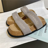 Open Toe Slippers Runway Beach Shoes For Women Slip On Flats Leisure Outwear White Platform Sandals Woman