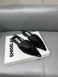 Women's Shoes Spring / Summer 2023 New Fashion Versatile Pointed Flat Small Fragrant Wind Sequins